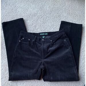 Ralph Lauren Womans Black Corduroy Straight leg Corduroy Size 14 NWOT